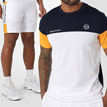 Sergio Tacchini - Ensemble Tee Shirt Et Short Jogging Prave Vebita 024 40845 40815 Blanc Bleu
