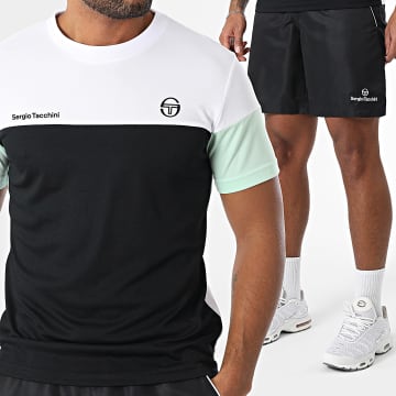 Sergio Tacchini - Ensemble Tee Shirt Et Short Jogging Prave Rob 40845 40848 Noir Blanc