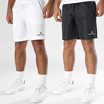 Sergio Tacchini - Lote de 2 Rob Jogging Shorts 024 40848 Blanco Negro