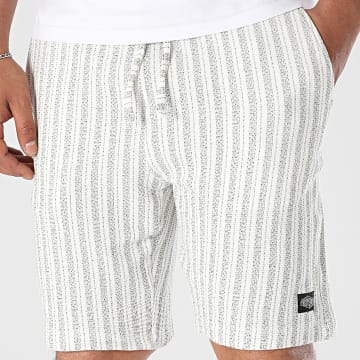 Teddy Smith - Short Jogging A Rayures Akuma 10417390D Blanc Bleu Marine