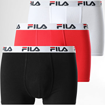 Fila - Set di 3 boxer FU5016 nero bianco rosso
