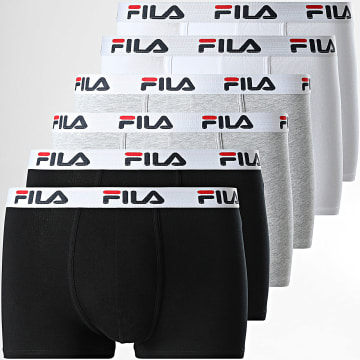 Fila - Set di 6 boxer FU5016 Nero Grigio Heather Bianco