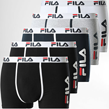 Fila - Set di 5 boxer FU5040 nero bianco grigio erica marina