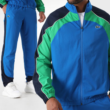 Lacoste - Traje A Rayas Cocodrilo Logo Azul Real Verde Azul Marino