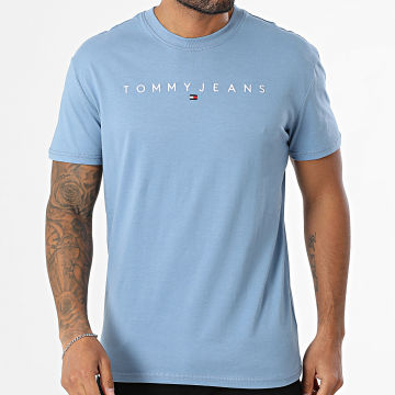 Tommy Jeans - Tee Shirt Linear Logo 0744 Bleu
