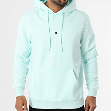 Tommy Jeans - Sweat Capuche Linear Logo 0746 Turquoise