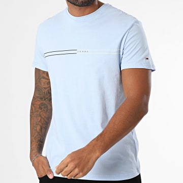 Tommy Jeans - Tee Shirt Slim Entry Graphic 0779 Bleu Clair