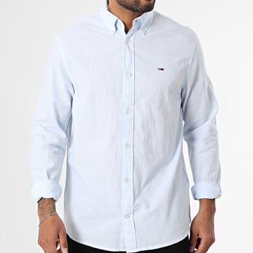 Tommy Jeans - Hemd Langarm Regular Linen Blend 0875 Hellblau
