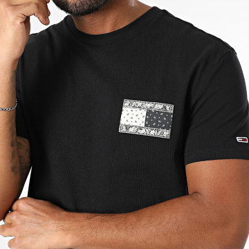 Tommy Jeans - Tee Shirt Regular Fit Paisley Flag 0774 Noir Bandana