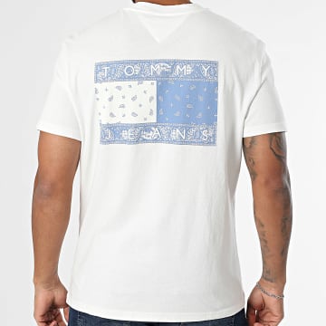 Tommy Jeans - Tee Shirt Regular Fit Paisley Flag 0774 Blanc Bandana