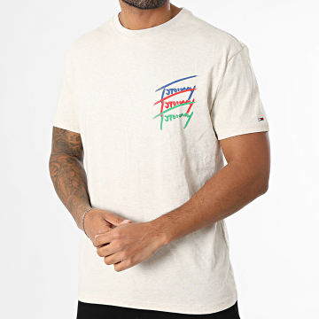 Tommy Jeans - Tee Shirt Twisted Signature 0771 Beige Chiné