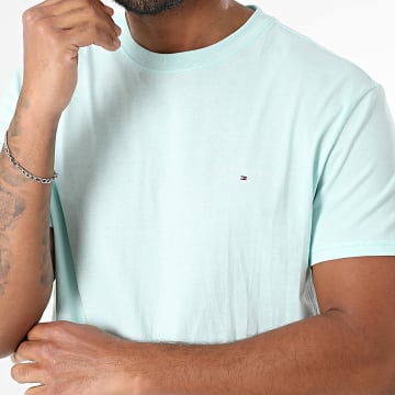 Tommy Jeans - Tee Shirt Slim Linear Chest 1188 Turquoise