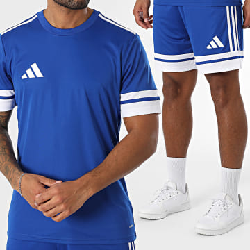 Adidas Sportswear - Ensemble Tee Shirt Et Short Jogging A Bandes SQUA25 Jersey JG5826 JH3405 Bleu Roi