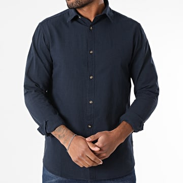 JJREBEL - Moss Zonnig Shirt Lange Mouw Marineblauw