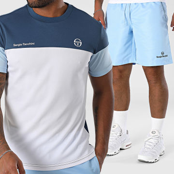 Sergio Tacchini - Ensemble Tee Shirt Et Short Jogging Prave Rob 024 40845 40848 Blanc Bleu