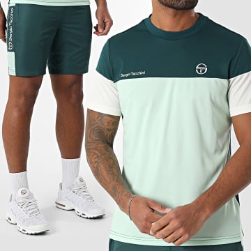 Sergio Tacchini - Ensemble Tee Shirt Et Short Jogging Prave Vebita 024 40845 40815 Vert