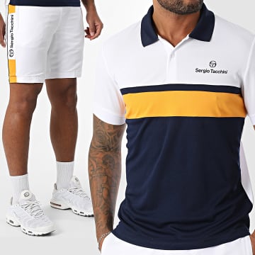 Sergio Tacchini - Ensemble Polo Manches Courtes Et Short Jogging Elfetta Vebita 41029 40815 Blanc