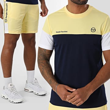Sergio Tacchini - Ensemble Tee Shirt Et Short Jogging Prave Vebita 024 40845 40815 Jaune Bleu