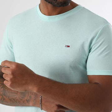 Tommy Jeans - Tee Shirt Slim Jaspe 0363 Turquoise Clair