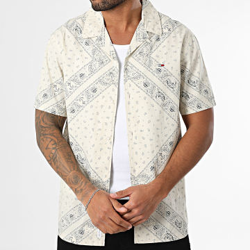 Tommy Jeans - Chemise Manches Courtes Regular AOP 0888 Beige Noir Bandana