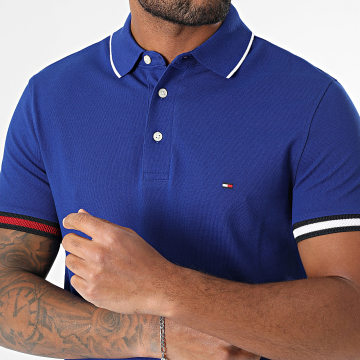 Tommy Hilfiger - Polo Manches Courtes Slim Flag Cuff 8458 Bleu Roi