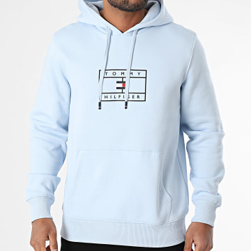 Tommy Hilfiger - Sweat Capuche Graphic 9810 Bleu Clair