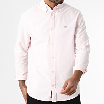 Tommy Jeans - Camisa Oxford Manga Larga 1298 Rosa Claro
