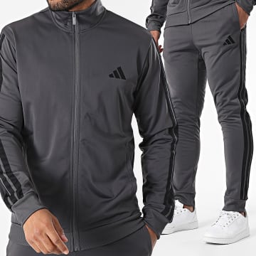 Adidas Sportswear - Ensemble De Survetement A Bandes 3 Stripes JI8856 Gris Anthracite