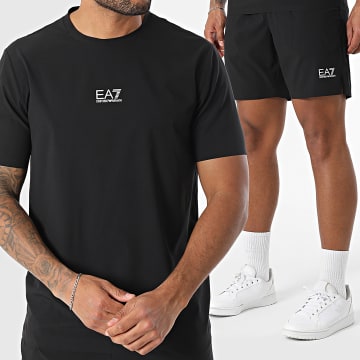 EA7 Emporio Armani - Ensemble Tee Shirt Et Short Jogging 7M000068-AF13757 Noir