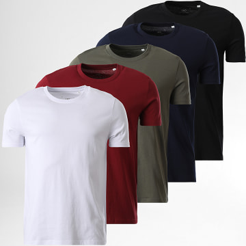 LBO - Confezione da 5 camicie regular Nero Bianco Verde Khaki Bordeaux Blu Navy