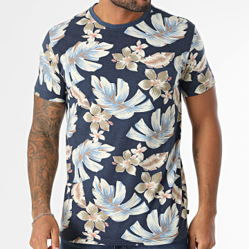 Petrol Industries - Tee Shirt M-1050-TSR655 Marine Beige Lichtblauw Bloemen