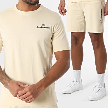 Sergio Tacchini - Ensemble Tee Shirt Et Short Jogging Bold 024 Risiko 40851 41079 Beige