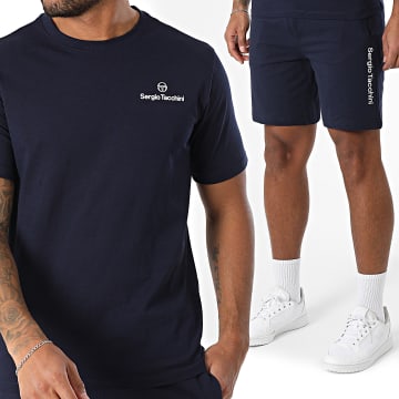 Sergio Tacchini - Ensemble Tee Shirt Et Short Jogging Bold 024 Risiko 40851 41079 Bleu Marine
