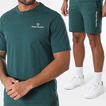 Sergio Tacchini - Ensemble Tee Shirt Et Short Jogging Bold 024 Risiko 40851 41079 Vert Foncé