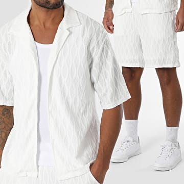 Uniplay - Ensemble Chemise Manches Courtes Et Short Jogging 219 Blanc