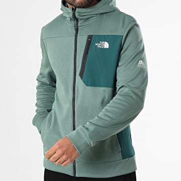 The North Face - Fleece A893Q Kapuzen-Reißverschluss-Sweatshirt Grün
