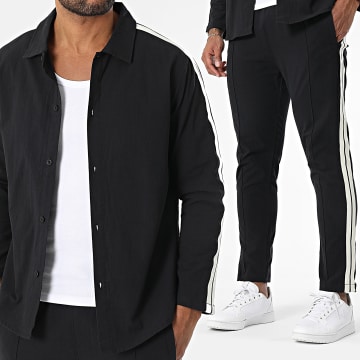 Zayne Paris  - Langärmeliges Hemd und Hose mit Streifen 115 Schwarz