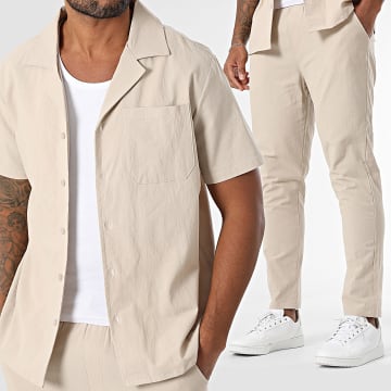 Zayne Paris  - Set Hemd Kurzarm und Hose 098 Beige