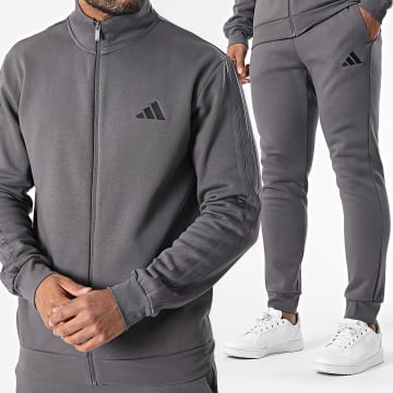 Adidas Sportswear - Ensemble De Survetement A Bandes 3 Stripes JI8881 Gris Anthracite