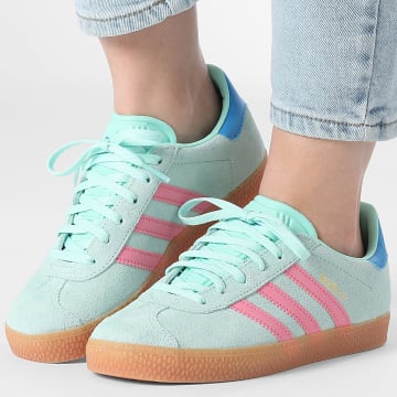 Adidas Originals - Baskets Femme Gazelle J JP7125 Clear Mint Bliss Pink Bright Blue