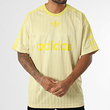 Adidas Originals - Tee Shirt Oversize A Rayures Adicolor Poly JP1026 Jaune