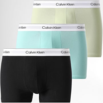 Calvin Klein - Lot De 3 Boxers LV00NB4392 Noir Vert Clair Turquoise Clair