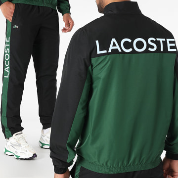 Lacoste - Chándal Logo Cocodrilo Negro Verde Oscuro
