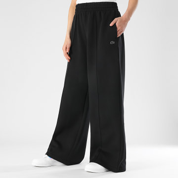 Lacoste - Pantalon Jogging Femme Logo Brodé Crocodile Noir