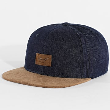 Reell Jeans - Casquette Snapback Suede Bleu Brut Camel