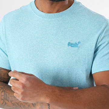 Superdry - Essential Logo Geborduurd T-shirt M1011245A Licht Heather Blauw