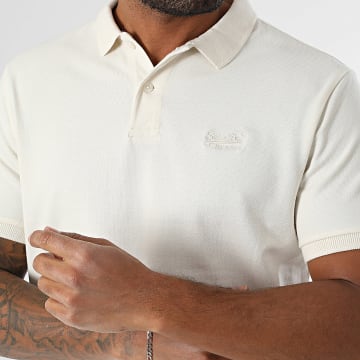 Superdry - Polo korte mouw Vint Destroy M1110439A Licht beige
