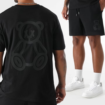 Teddy Yacht Club - Conjunto de camiseta y pantalón corto negro 3D Gummy