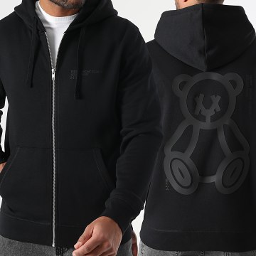 Teddy Yacht Club - Sudadera negra con capucha y cremallera 3D Gummy