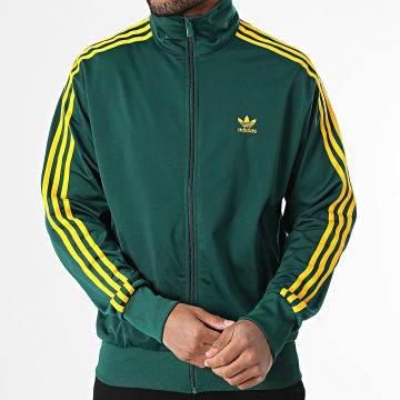 Adidas Originals - Veste Zippée A Bandes Firebird JZ4097 Vert Jaune